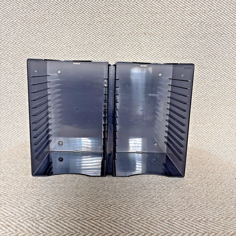 Vtg Black Charcoal 30 CD DVD Storage Disc Wall Mountable Holder Rack Atlantic